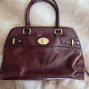 Chic Burgundy Leather Satchel